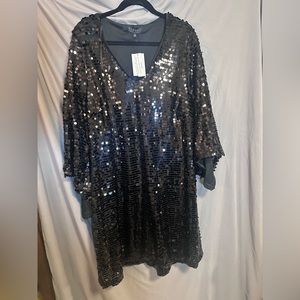 COPY - 32-  Eloquii Black Sequin Trapeze Style Dress